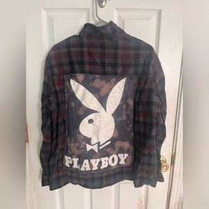 Custom Playboy Upcycled Flannel Carhartt Size 1X